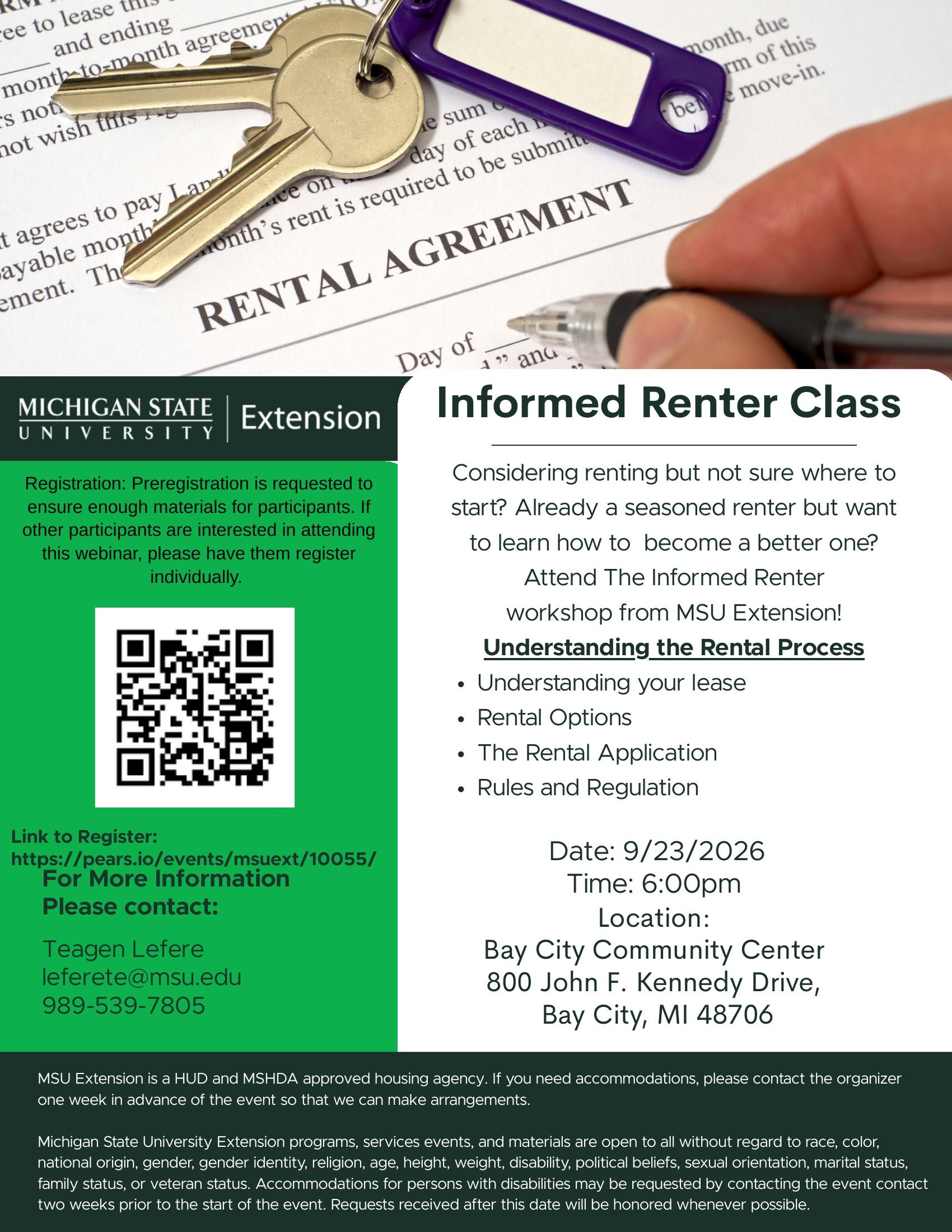 Informed Renter Class - September 23, 2026
